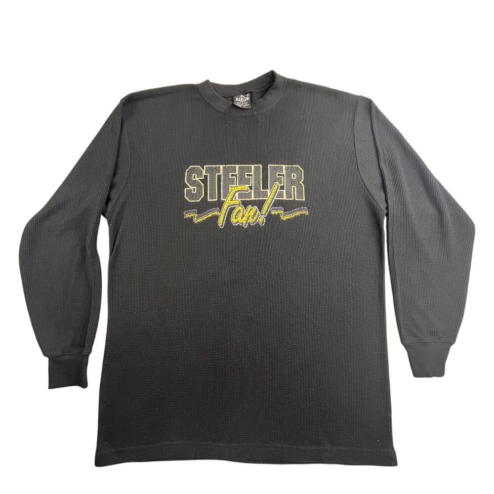 Pittsburgh Steelers Shirt Men 2XL NFL Thermal Waffle Knit Steeler Fan Tee Harlem